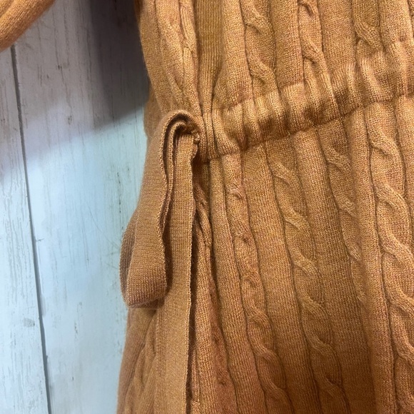 Kerisma Cable Knit Mock Neck Cinch Tie and Bow Waist Sweater M/L - Picture 3 of 10